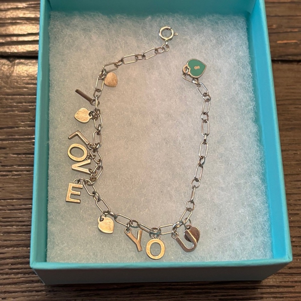 Tiffany & Co. Silver Love Charm Bracelet